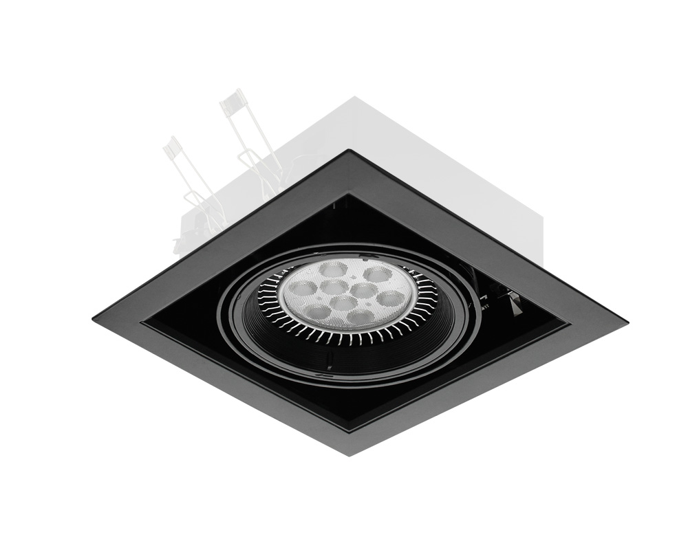 Карданный черный светильник, встраиваемый GS01 (DW.BK.60.25.LW.) фото 2